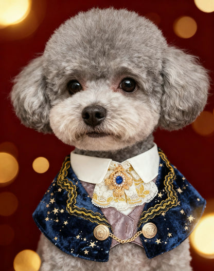 Royal Earl Scarf (With blue starry fabric) 星空皇室伯爵圍巾（寶藍色）