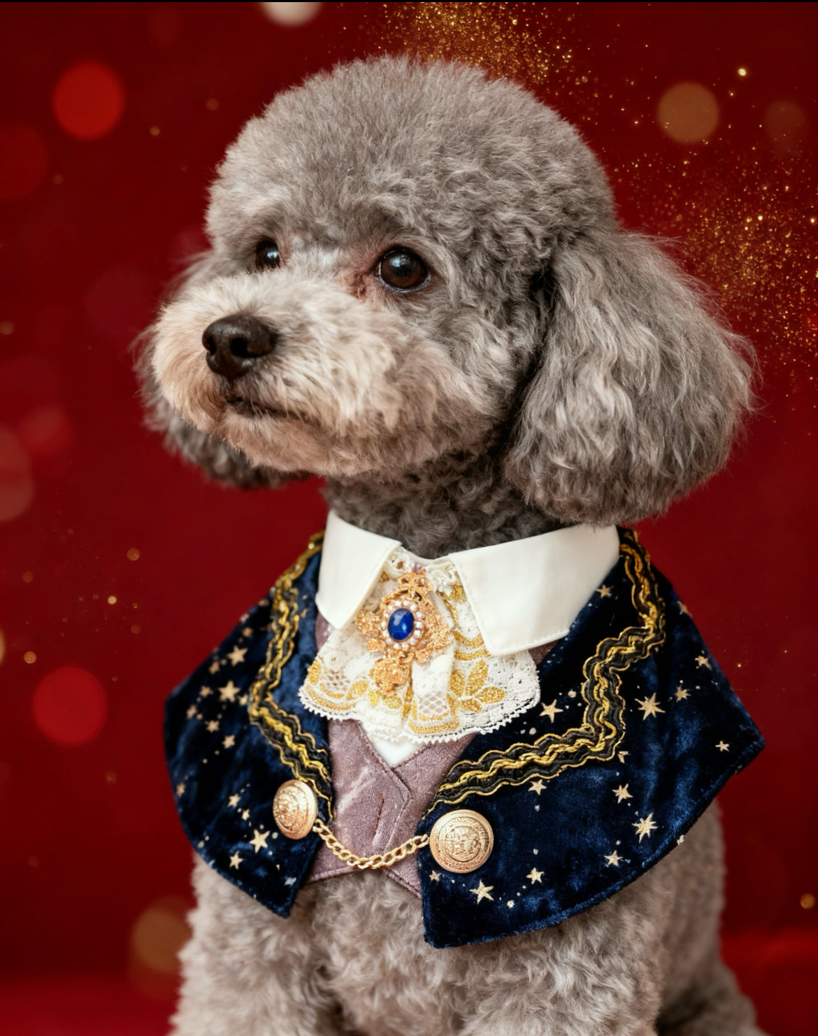 Royal Earl Scarf (With blue starry fabric) 星空皇室伯爵圍巾（寶藍色）