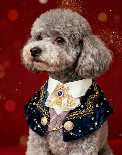 Royal Earl Scarf (With blue starry fabric) 星空皇室伯爵圍巾（寶藍色）