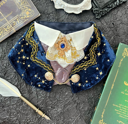 Royal Earl Scarf (With blue starry fabric) 星空皇室伯爵圍巾（寶藍色）