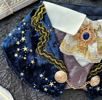 Royal Earl Scarf (With blue starry fabric) 星空皇室伯爵圍巾（寶藍色）