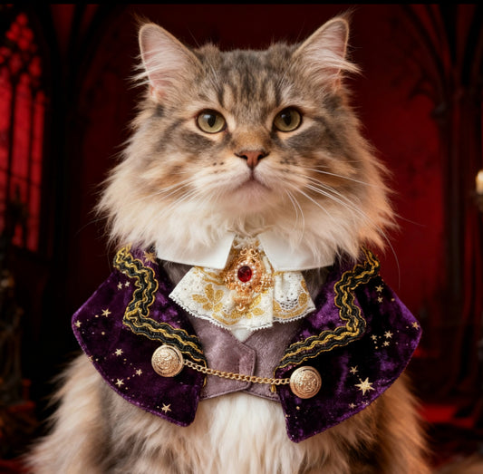 Royal Earl Scarf (With purple starry fabric) 星空皇室伯爵圍巾（深紫色）