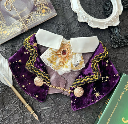 Royal Earl Scarf (With purple starry fabric) 星空皇室伯爵圍巾（深紫色）