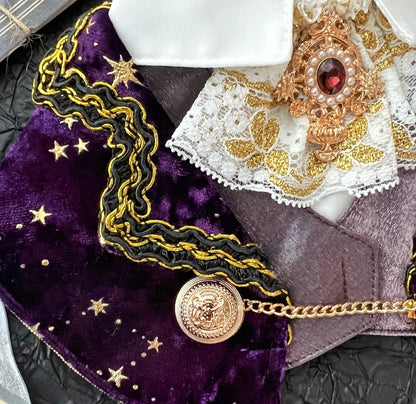 Royal Earl Scarf (With purple starry fabric) 星空皇室伯爵圍巾（深紫色）