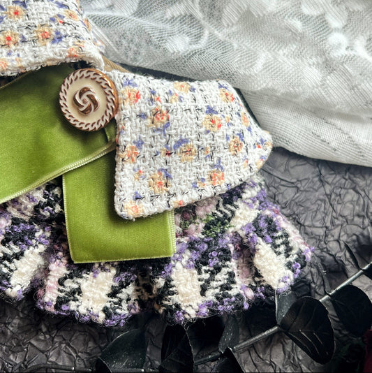 Purple Green Tweed Noble Pet Scarf product image 2 | GutsDogCom