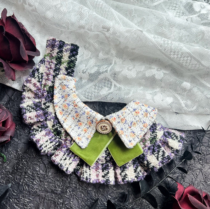 GDC0541 紫綠粗毛貴族圍巾