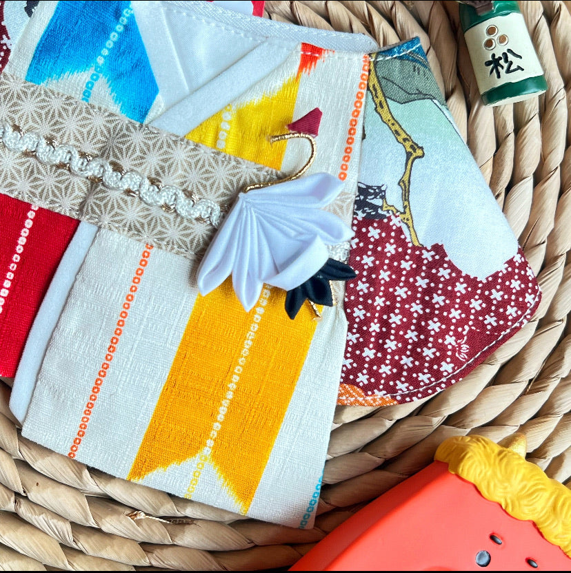 GDC0537 幸運鶴和服圍巾（竹節布）