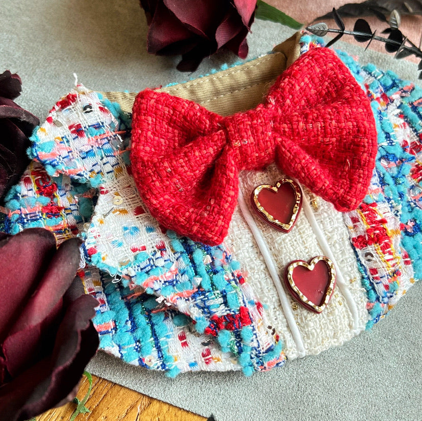 GDC0530 藍紅粗毛編織西裝圍巾