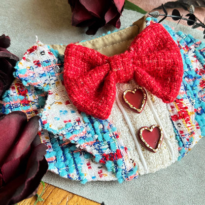 GDC0530 藍紅粗毛編織西裝圍巾