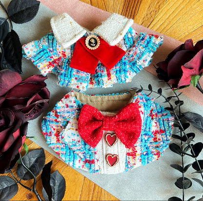 GDC0530 藍紅粗毛編織西裝圍巾