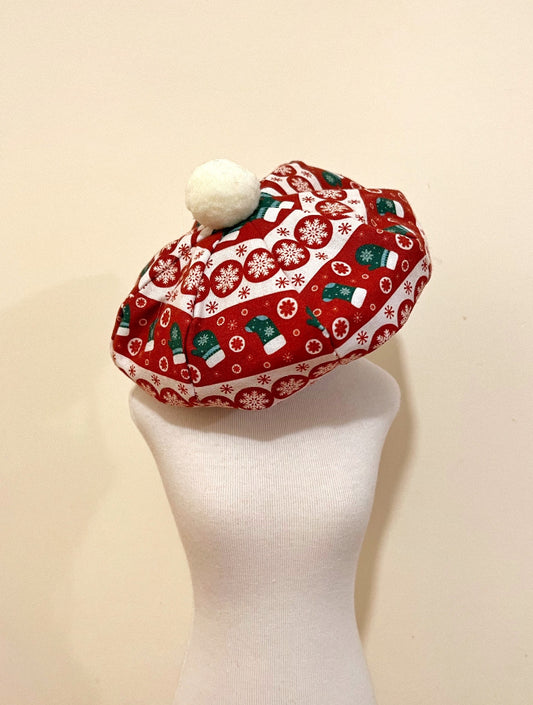 GDC0495 聖誕毛毛球畫家帽