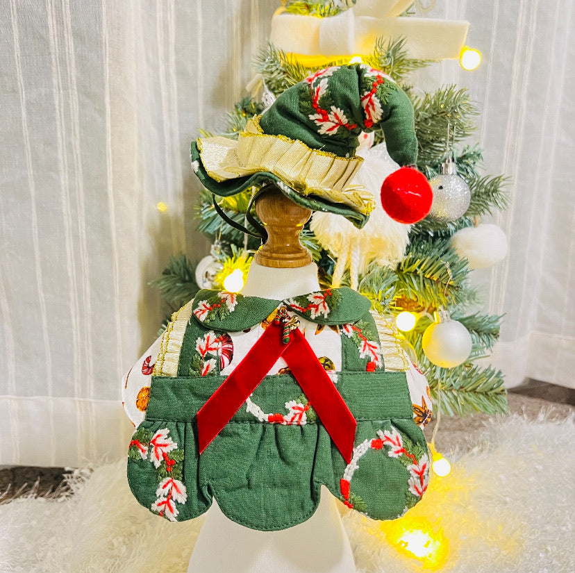 GDC0491 聖誕糖果花圈泡泡裙圍巾