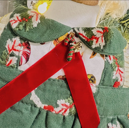 GDC0491 聖誕糖果花圈泡泡裙圍巾