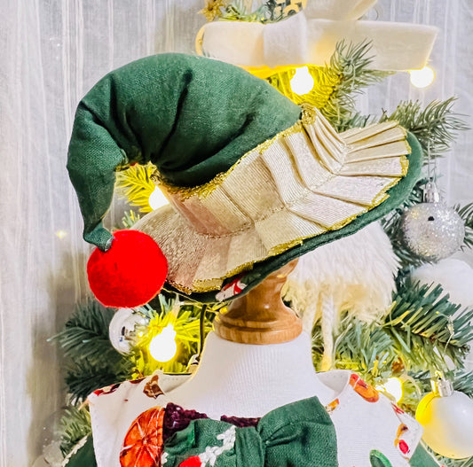 GDC0483 聖誕花圈精靈帽 (綠色)