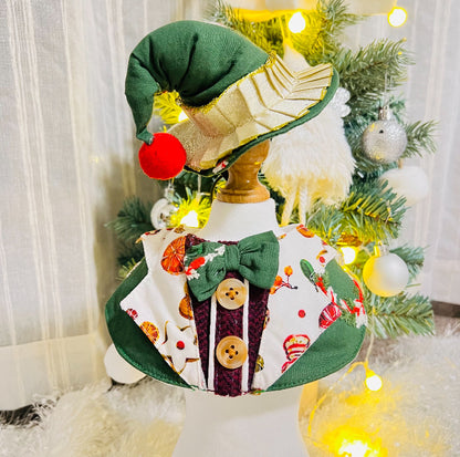 GDC0483 聖誕花圈精靈帽 (綠色)