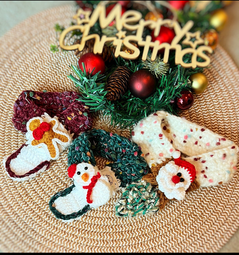 GDC0475 聖誕鈎織豆豆頸巾