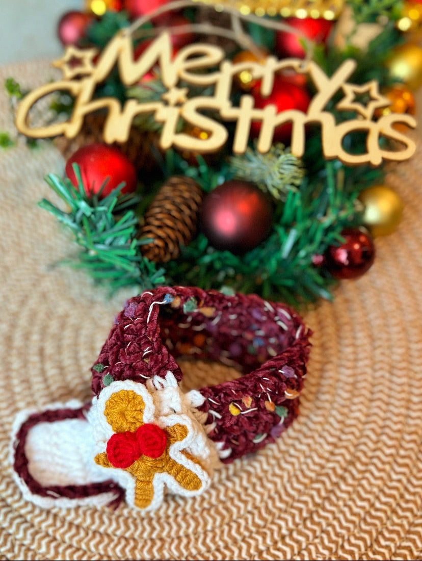 GDC0475 聖誕鈎織豆豆頸巾