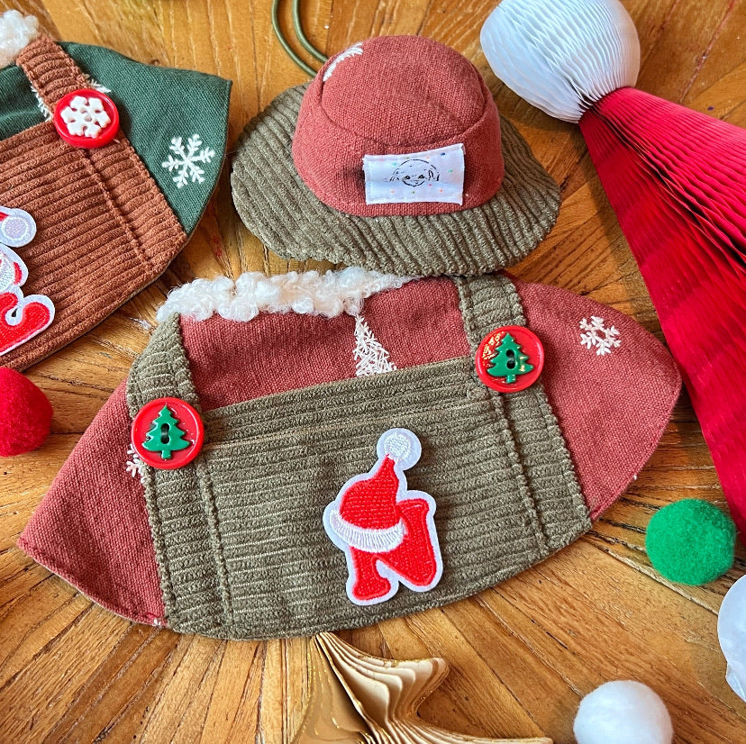 Brick Red Embroidered Deer Worker Pants Scarf (Choose your own letters) 綉紅色聖誕刺繡鹿工人褲圍巾（自選字母）