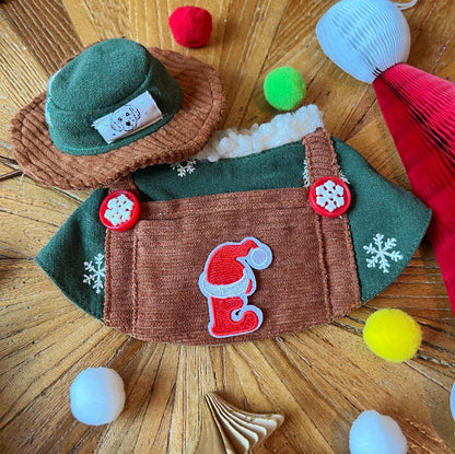 Green Embroidered Deer Worker Pants Scarf (Choose your own letters) 綠色聖誕刺繡鹿工人褲圍巾（自選字母）