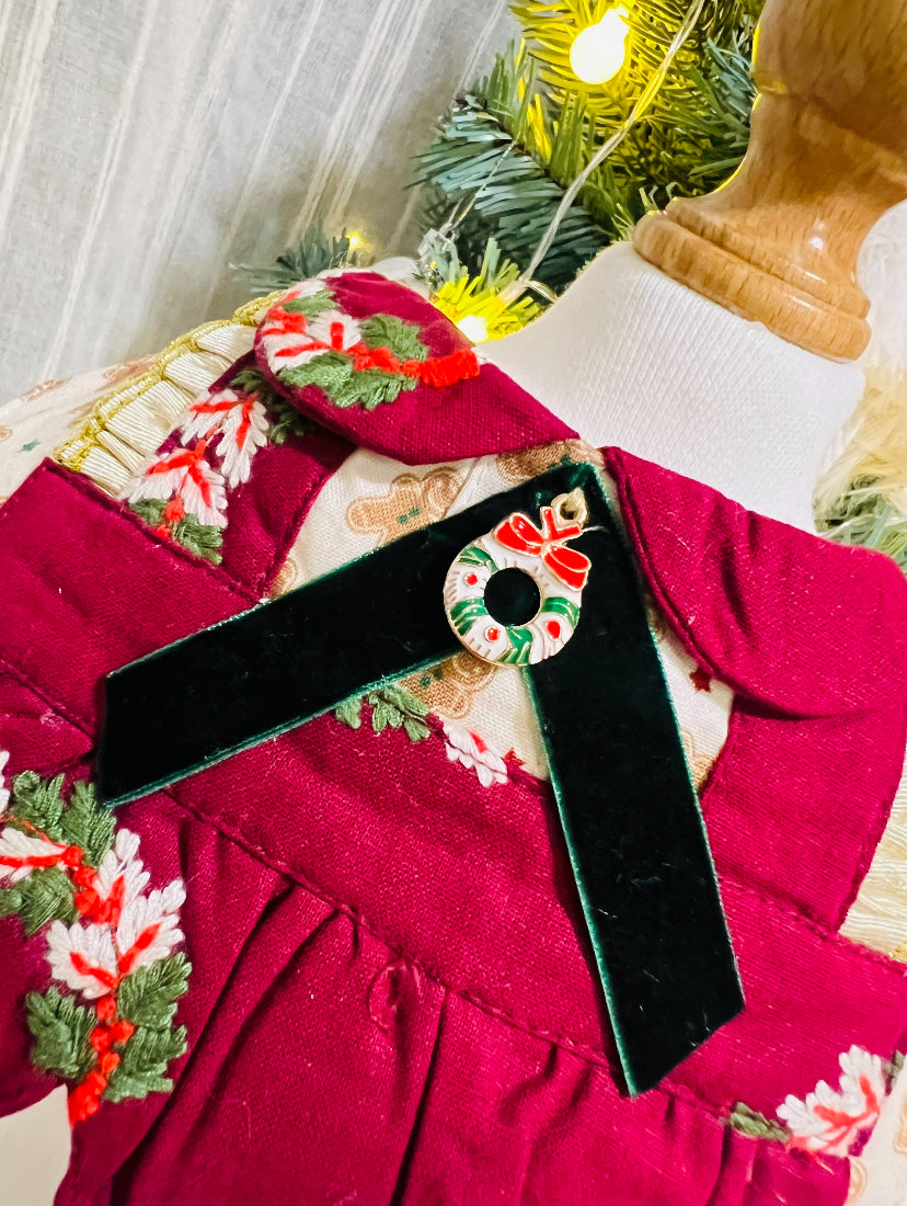 GDC0410 聖誕薑餅人泡泡裙圍巾