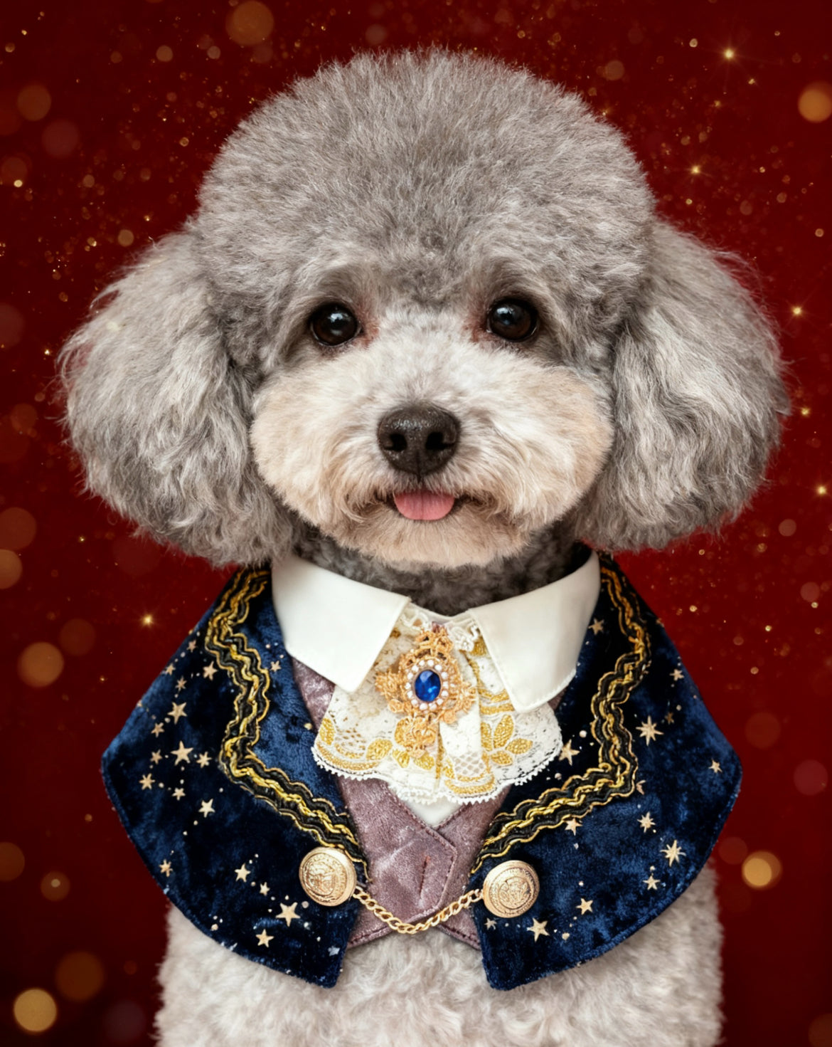 Royal Earl Scarf (With blue starry fabric) 星空皇室伯爵圍巾（寶藍色）