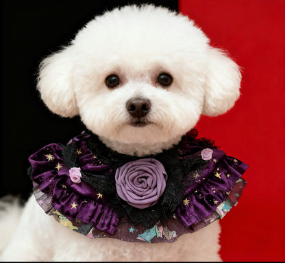 Royal Countess of Rose Scarf (With dark purple starry fabric) 星空玫瑰伯爵夫人圍巾（暗紫色）