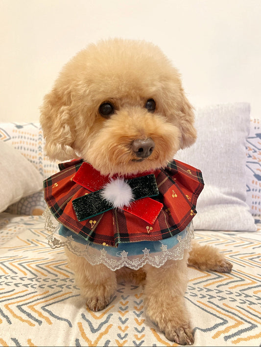 Bling Cherry Pleated Pet Scarf - Red product image 2 | GutsDogCom