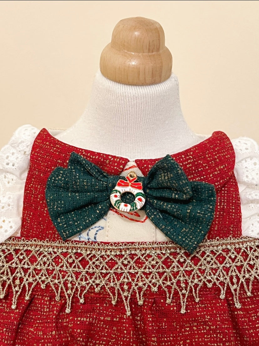 GDC0391 聖誕party泡泡裙刺繡圍巾