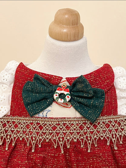 GDC0391 聖誕party泡泡裙刺繡圍巾