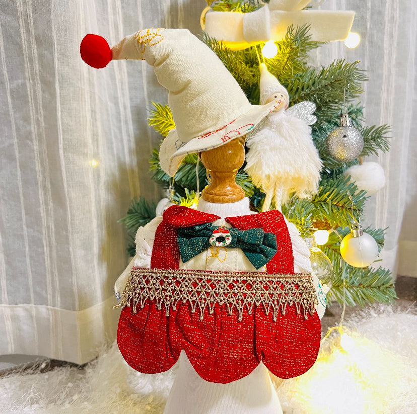 GDC0391 聖誕party泡泡裙刺繡圍巾