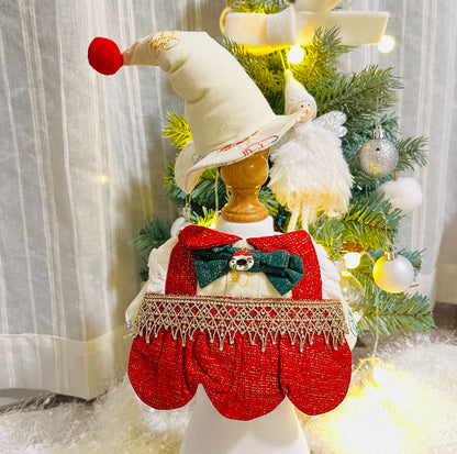 GDC0391 聖誕party泡泡裙刺繡圍巾